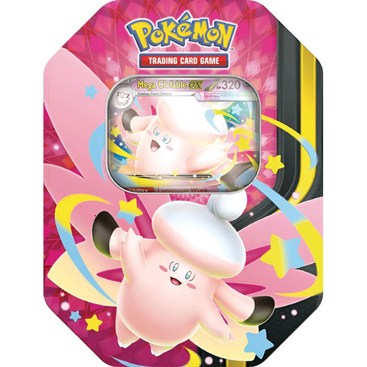 POKÉMON TCG MEGA MOONLIT TIN MEGA CLEFABLE EX INGLES 1