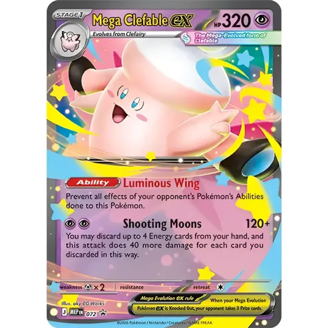 POKÉMON TCG MEGA MOONLIT TIN MEGA CLEFABLE EX INGLES 3
