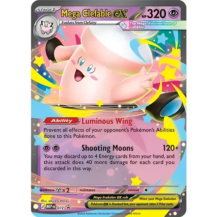 POKÉMON TCG MEGA MOONLIT TIN MEGA CLEFABLE EX INGLES 3