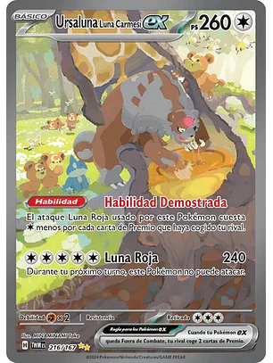 POKÉMON TCG BLOODMOON URSALUNA EX TWM 216/196 ILLUSTRATION RARE TWILIGHT MASQUERADE ESPAÑOL