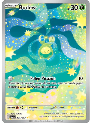 POKÉMON TCG BUDEW ASC 221/217 ILLUSTRATION RARE ASCENDED HEROES ESPAÑOL