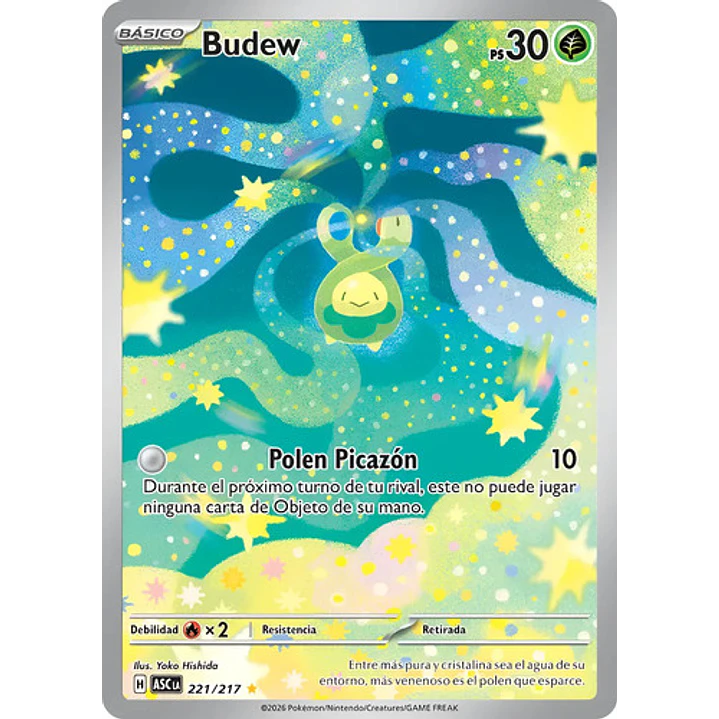POKÉMON TCG BUDEW ASC 221/217 ILLUSTRATION RARE ASCENDED HEROES ESPAÑOL 1