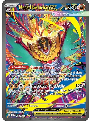 POKÉMON TCG MEGA HAWLUCHA EX ASC 283/217 ILLUSTRATION RARE ASCENDED HEROES ESPAÑOL