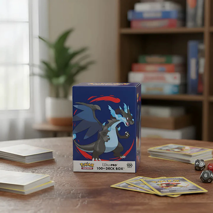 Pokémon Tcg Ultra Pro Deck Box Mega Charizard X Porta Deck Deck Box Mega Charizard X Para 100 Cartas 11