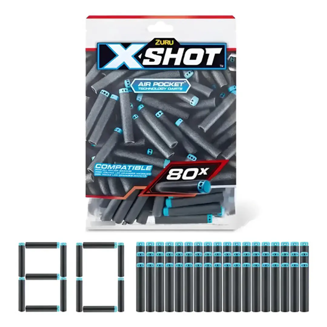 X-SHOT REPUESTOS MUNICIONES PARA LANZADOR DE DARDOS C/80 DARDOS 1