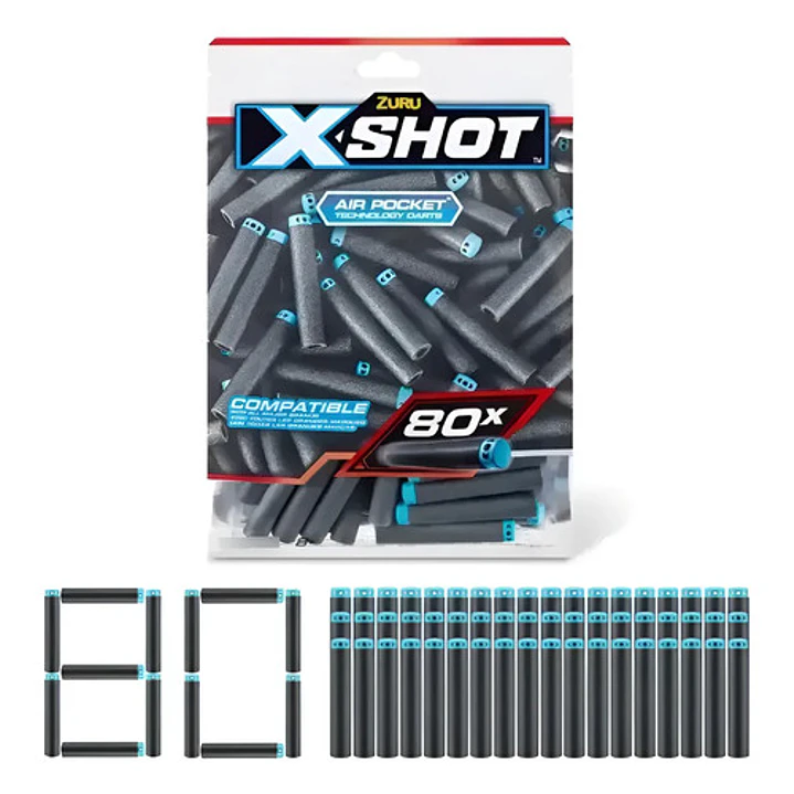 X-SHOT REPUESTOS MUNICIONES PARA LANZADOR DE DARDOS C/80 DARDOS 1