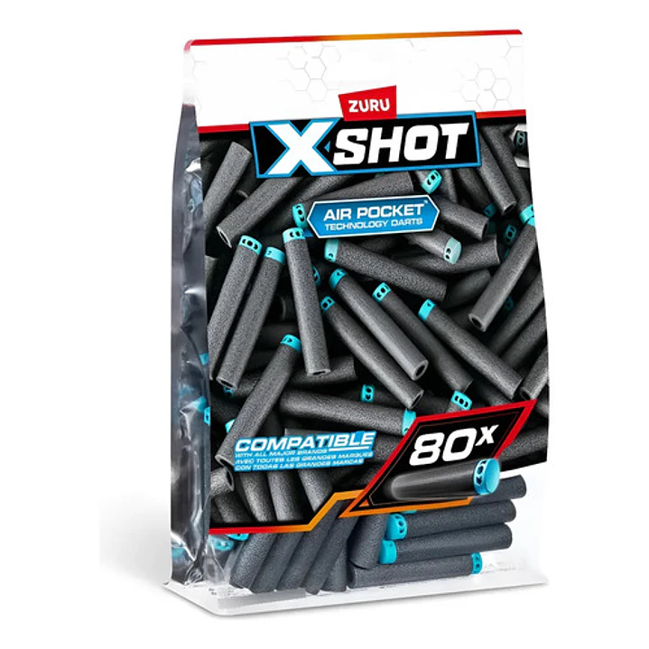 X-SHOT REPUESTOS MUNICIONES PARA LANZADOR DE DARDOS C/80 DARDOS 6