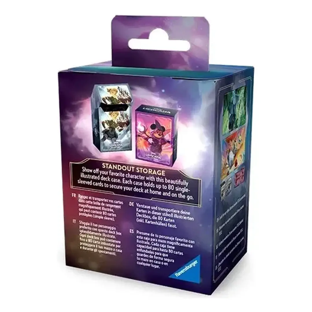 Disney Lorcana Tcg Deck Case Porta Deck Capacidad 80 Cartas Mickey Mouse Hechicero Wayward 4