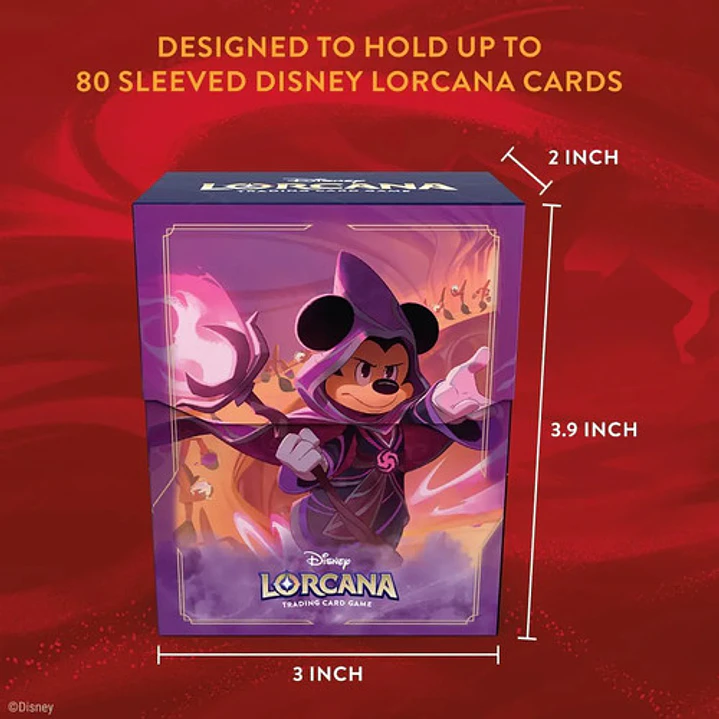 Disney Lorcana Tcg Deck Case Porta Deck Capacidad 80 Cartas Mickey Mouse Hechicero Wayward 5