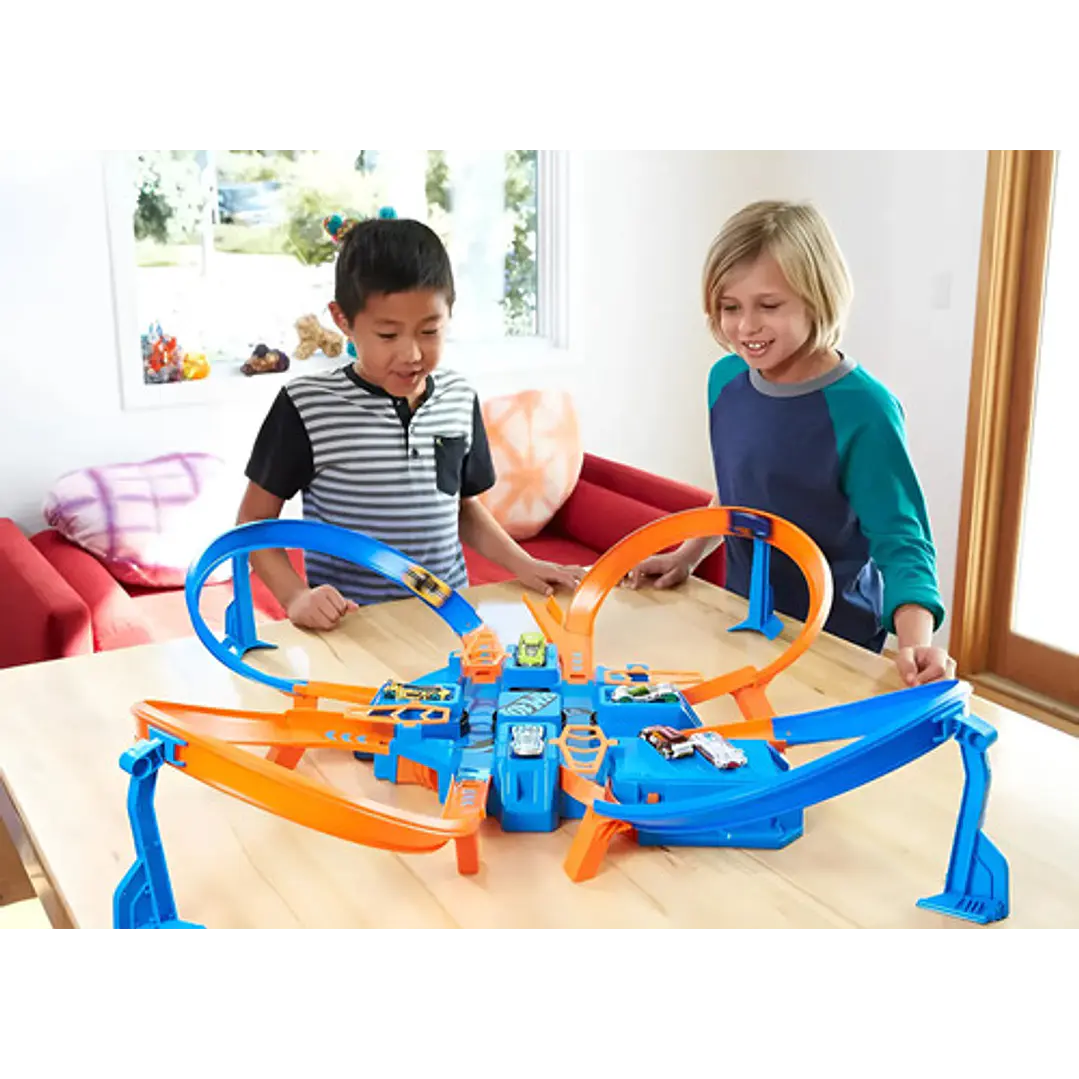 HOT WHEELS STUNT TRACKS PISTA SÚPER CHOQUE 2