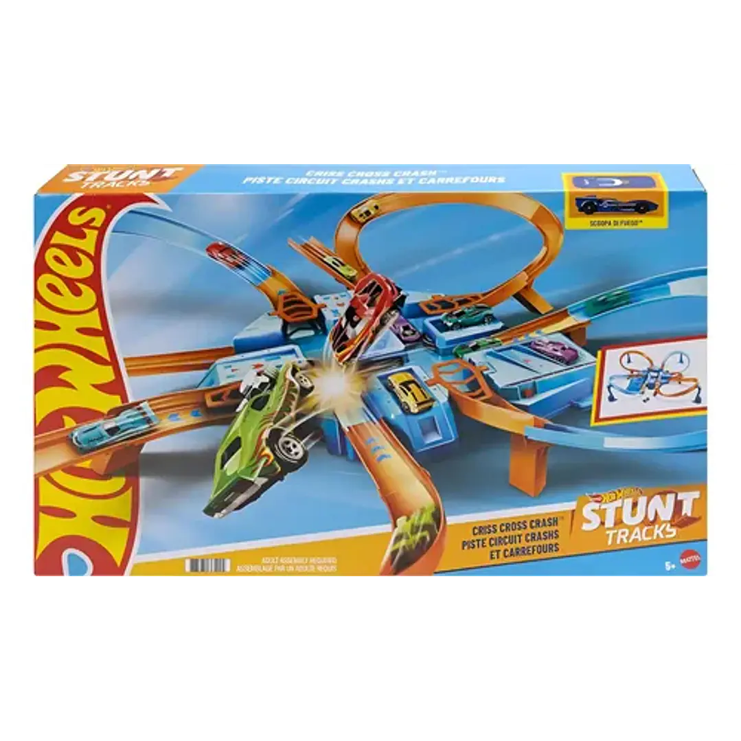 HOT WHEELS STUNT TRACKS PISTA SÚPER CHOQUE 4