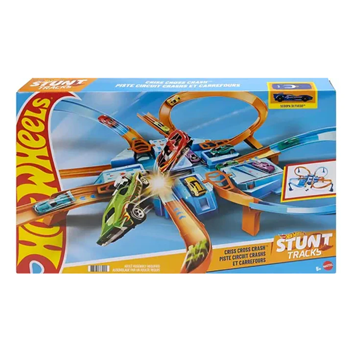 HOT WHEELS STUNT TRACKS PISTA SÚPER CHOQUE 4