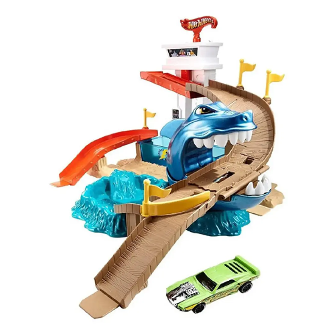 Hot Wheels Pista De Carros Tiburon Devorador Original Multicolor 1