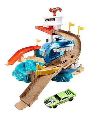 Hot Wheels Pista De Carros Tiburon Devorador Original Multicolor