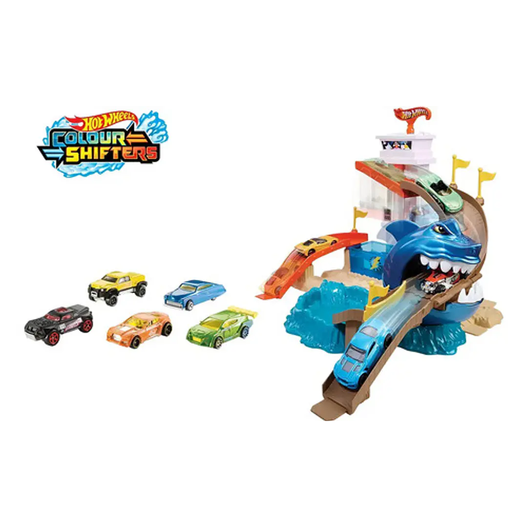 Hot Wheels Pista De Carros Tiburon Devorador Original Multicolor 2