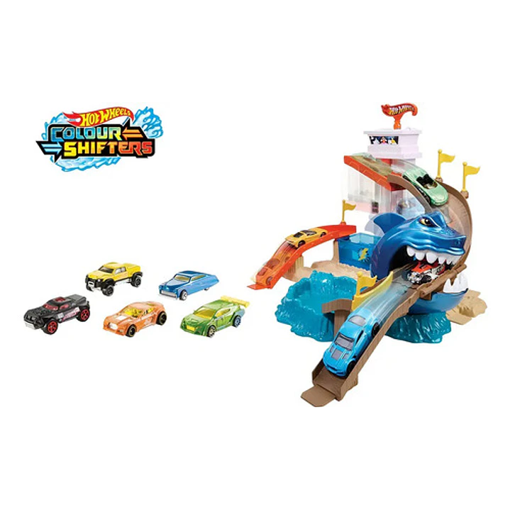 Hot Wheels Pista De Carros Tiburon Devorador Original Multicolor 2