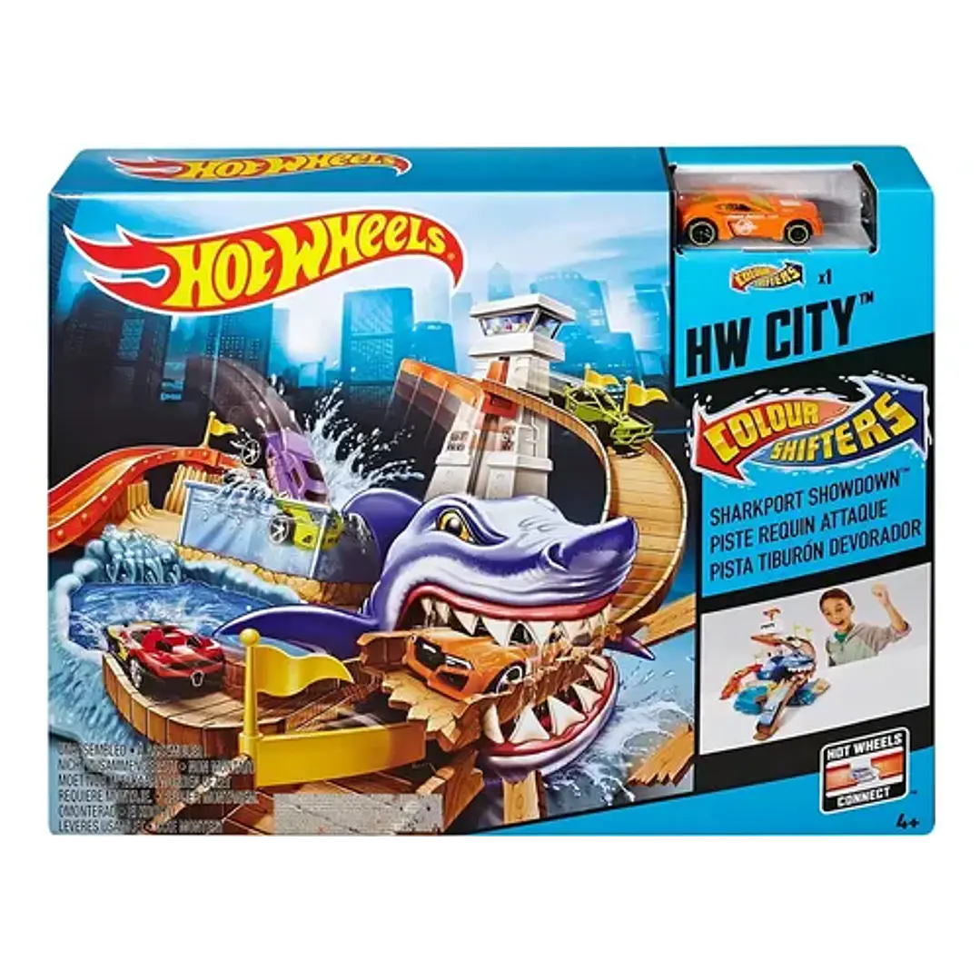 Hot Wheels Pista De Carros Tiburon Devorador Original Multicolor 8