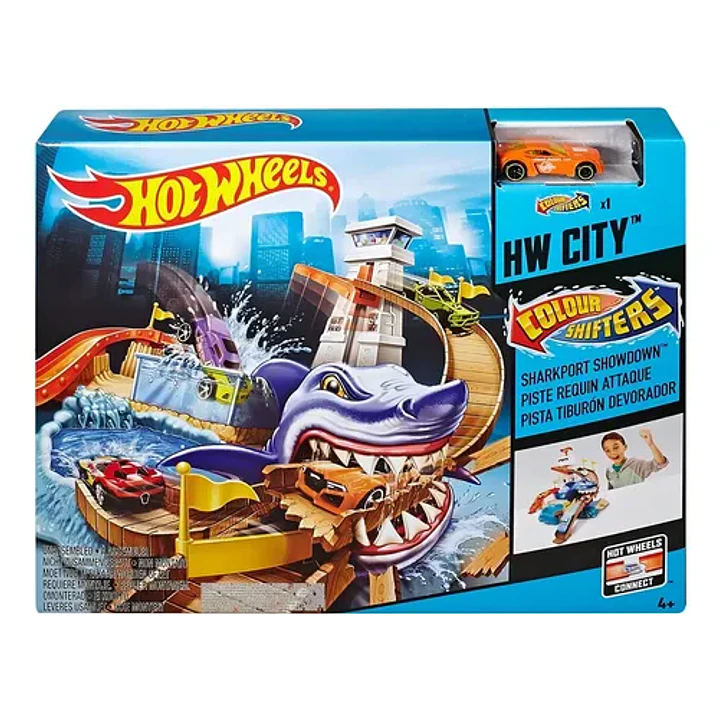 Hot Wheels Pista De Carros Tiburon Devorador Original Multicolor 8