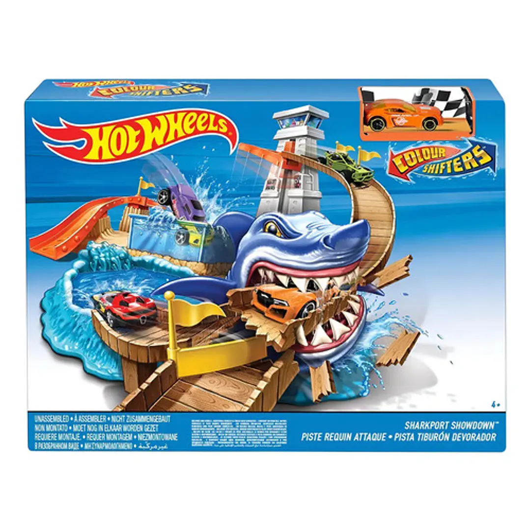 Hot Wheels Pista De Carros Tiburon Devorador Original Multicolor 9