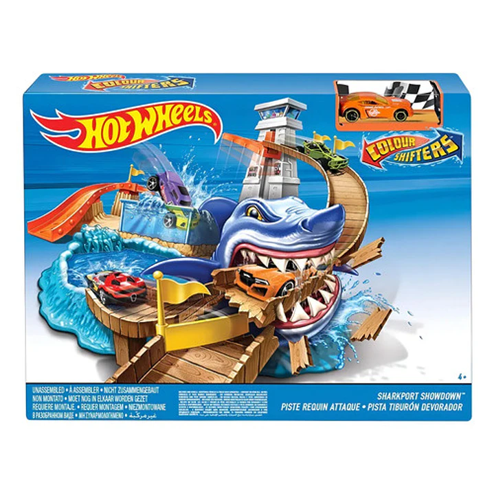Hot Wheels Pista De Carros Tiburon Devorador Original Multicolor 9