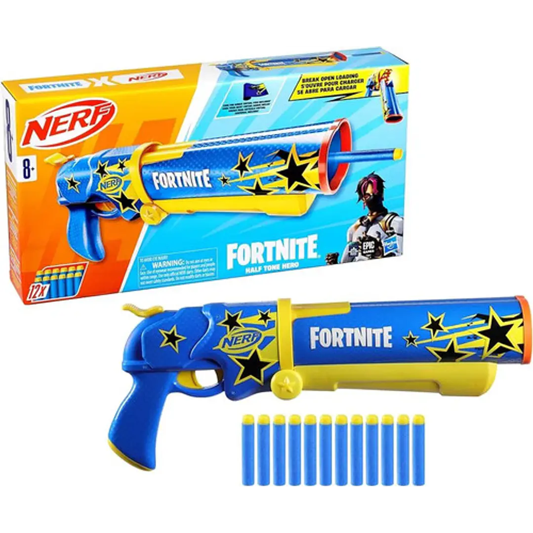 NERF FORNITE HALF TONE HERO LANZADOR DE DARDOS HASBRO 1