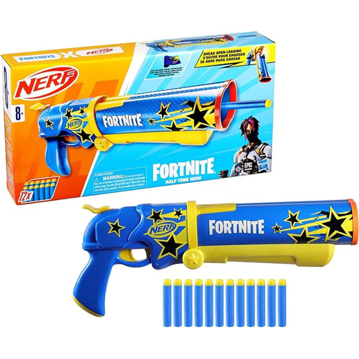 NERF FORNITE HALF TONE HERO LANZADOR DE DARDOS HASBRO 1