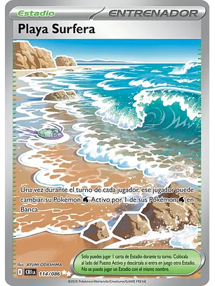 Pokémon Tcg Español Surfing Beach Cri La 114/086 Full Art