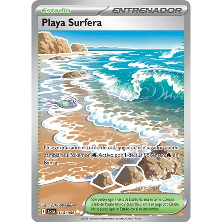 Pokémon Tcg Español Surfing Beach Cri La 114/086 Full Art 1