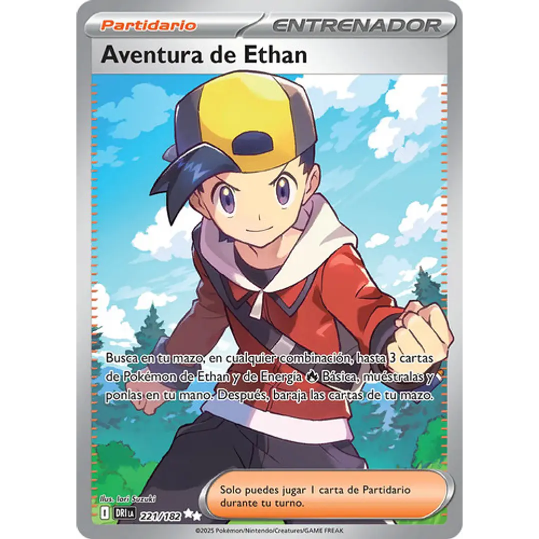 Pokémon Tcg Español Ethan's Adventure Dri 221/182 Full Art 1
