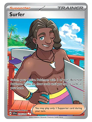 Pokemon Tcg Surfer Ssp En 235/191 Full Art Surging Sparks Surfer Ssp En 235/191 Ultra Rare Scarlet And Violet Surging Sparks Inglés