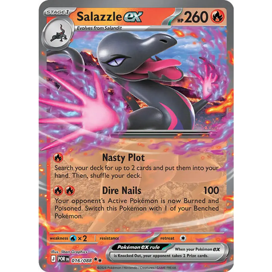 Pokemon Tcg Salazzle Ex Por En 016/088 Me03 Double Rare 1