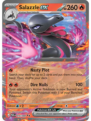 POKÉMON TCG SALAZZLE EX POR 016/088 ME03 PERFECT ORDER DOUBLE RARE INGLÉS
