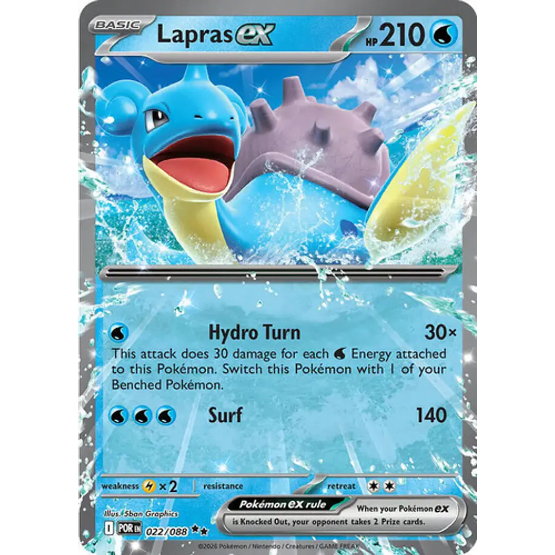 POKÉMON TCG LAPRAS EX POR 022/088 ME03 PERFECT ORDER DOUBLE RARE INGLÉS 1
