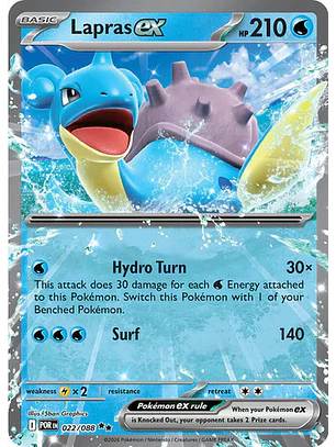 POKÉMON TCG LAPRAS EX POR 022/088 ME03 PERFECT ORDER DOUBLE RARE INGLÉS