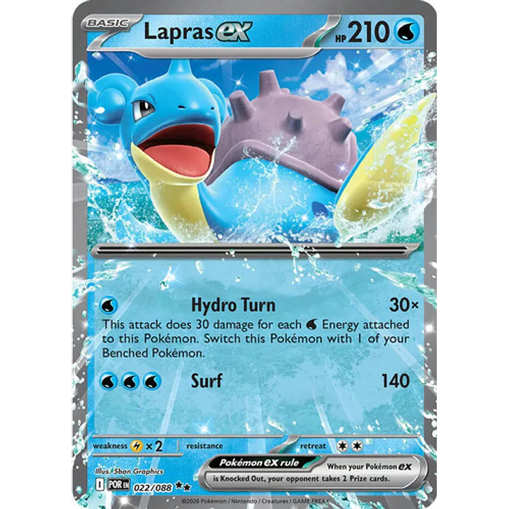 POKÉMON TCG LAPRAS EX POR 022/088 ME03 PERFECT ORDER DOUBLE RARE INGLÉS 1