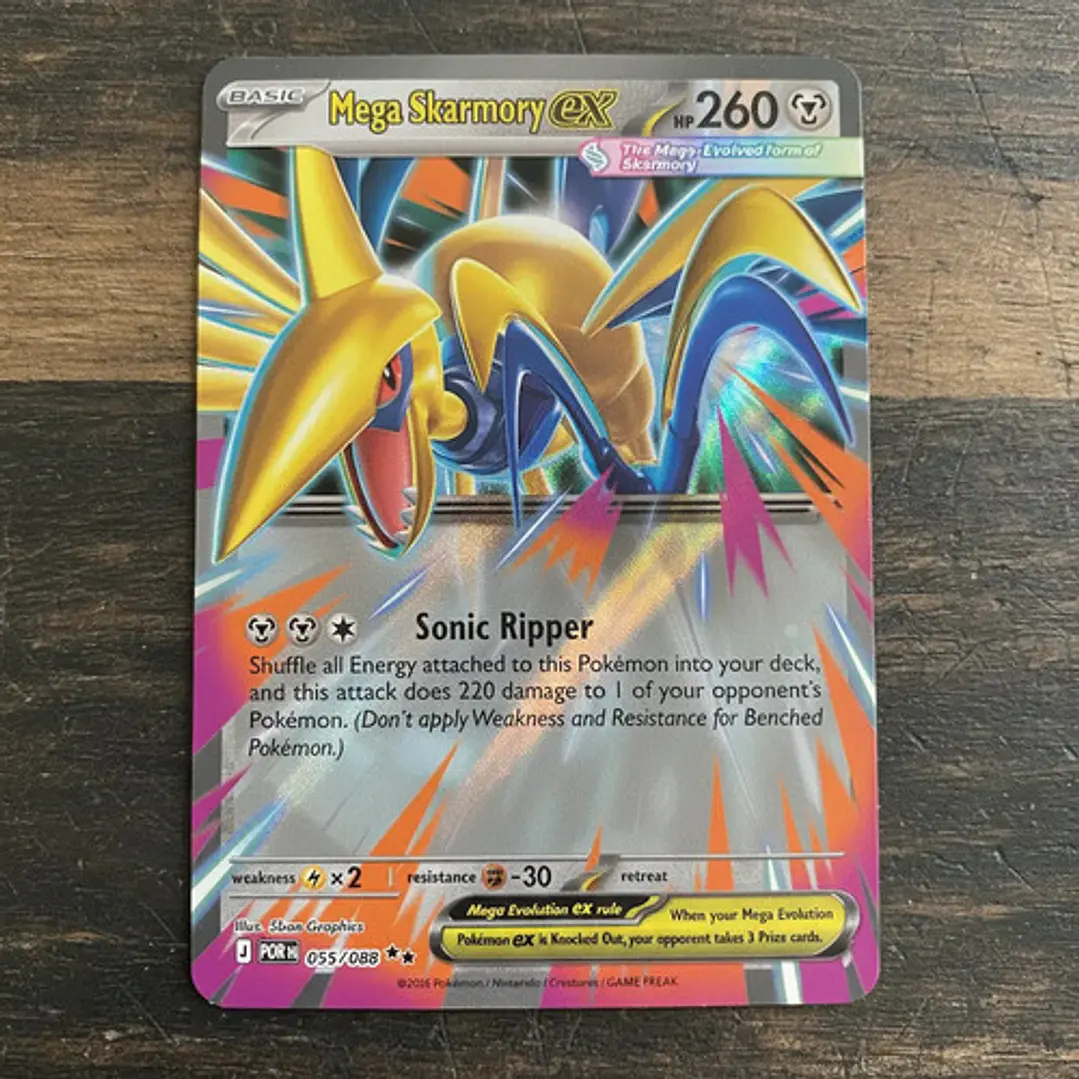 Pokémon Tcg Mega Skarmory Ex Por En 055/088 Me03 Double Rare 4