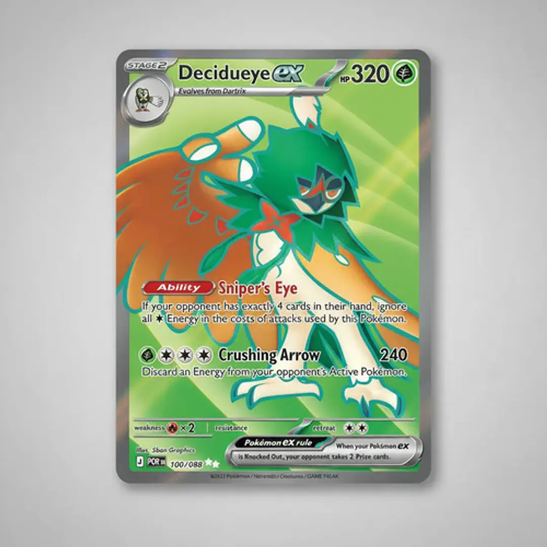 Pokémon Tcg Decidueye Ex Por En 100/088 Me03 Full Art 4