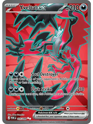 Pokémon Tcg Yveltal Ex Por En 105/088 Me03 Full Art