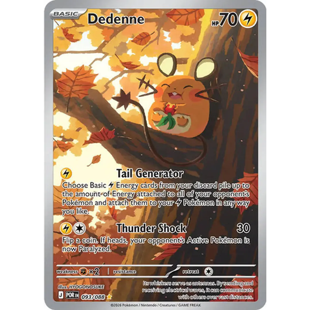 Pokémon Tcg Dedenne Por En 093/088 Me03 Illustration Rare 1