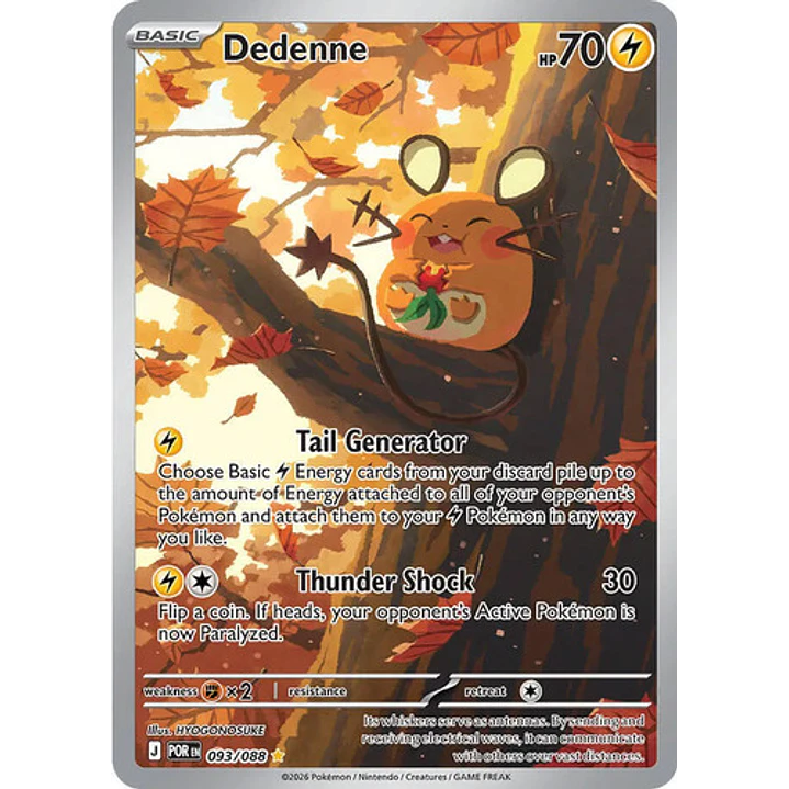 Pokémon Tcg Dedenne Por En 093/088 Me03 Illustration Rare 1