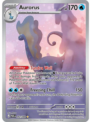 POKÉMON TCG AURORUS POR 092/088 ME03 PERFECT ORDER ILLUSTRATION RARE INGLÉS