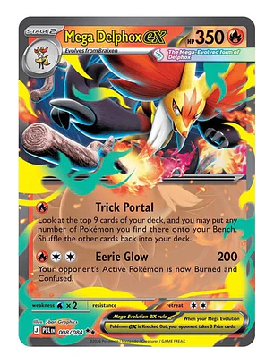 POKÉMON TCG MEGA DELPHOX EX PBL 008/084 ME05 PITCH BLACK DOUBLE RARE INGLÉS