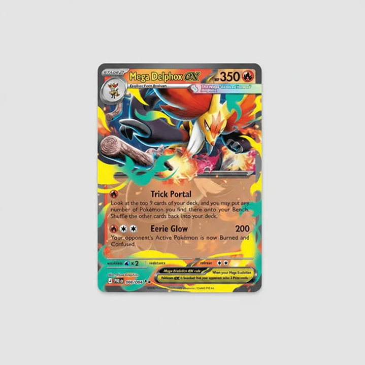POKÉMON TCG MEGA DELPHOX EX PBL 008/084 ME05 PITCH BLACK DOUBLE RARE INGLÉS 4