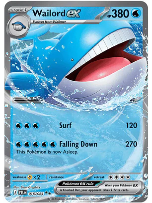 POKÉMON TCG WAILORD EX PBL 016/084 ME05 PITCH BLACK DOUBLE RARE INGLÉS