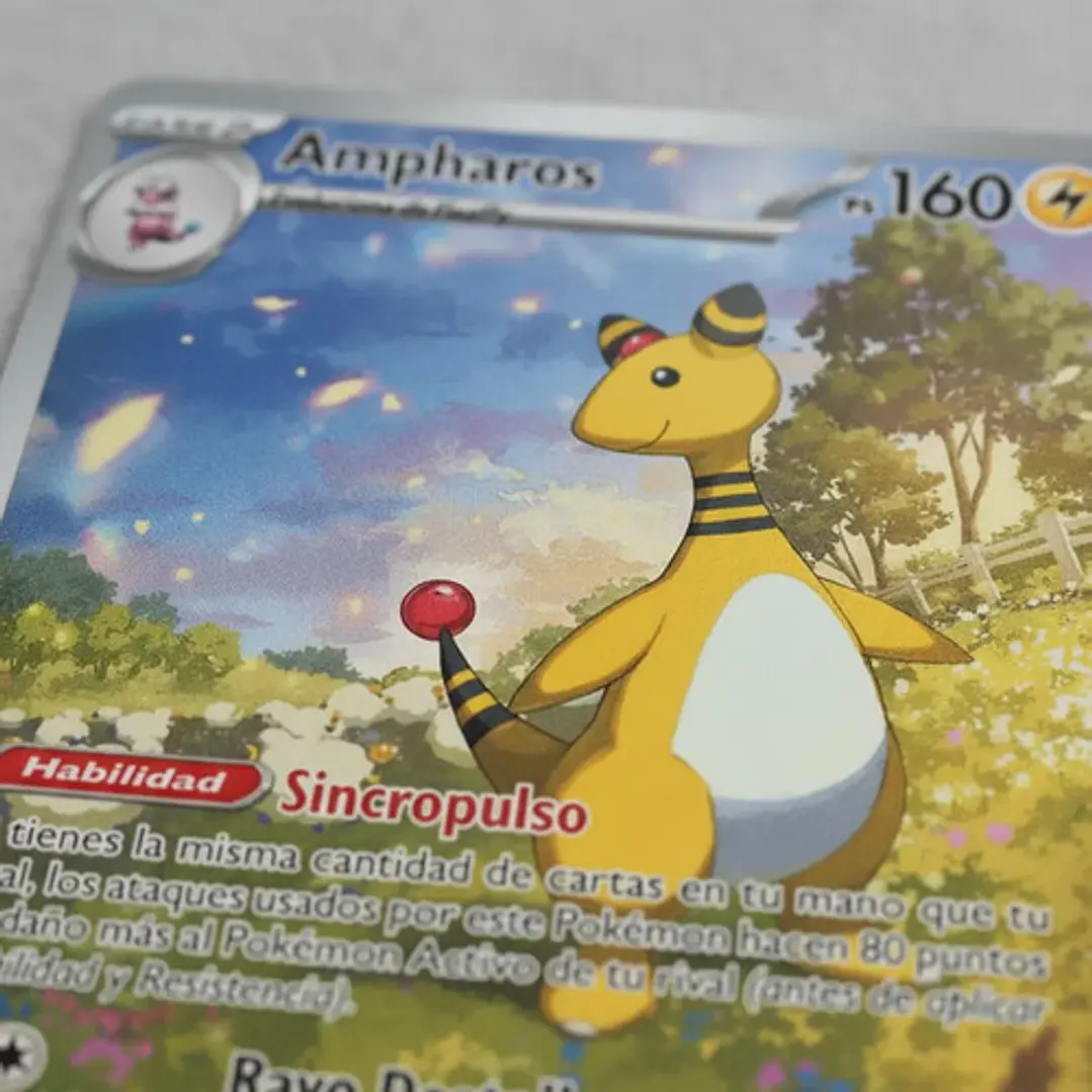 POKÉMON TCG AMPHAROS CRI 090/086 ME04 CHAOS RISING ILLUSTRATION RARE ESPAÑOL 2