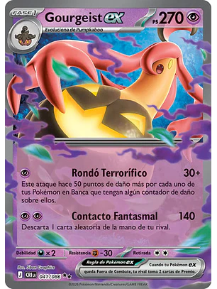 POKÉMON TCG GOURGEIST EX CRI 041/086 ME04 CHAOS RISING DOUBLE RARE ESPAÑOL