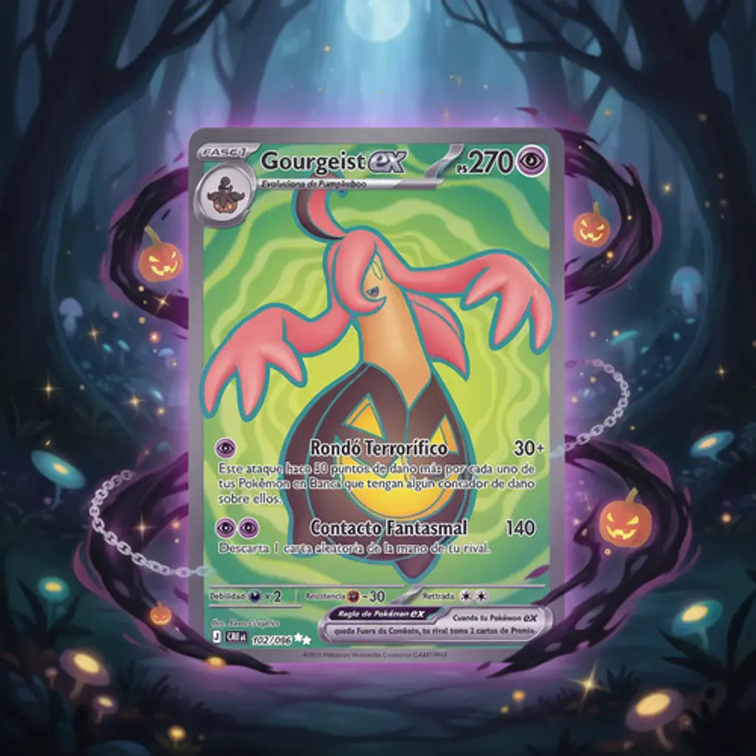 POKÉMON TCG GOURGEIST EX CRI 102/086 ME04 CHAOS RISING FULL ART ESPAÑOL 2