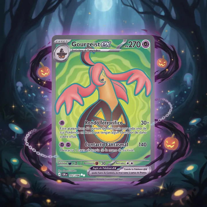 POKÉMON TCG GOURGEIST EX CRI 102/086 ME04 CHAOS RISING FULL ART ESPAÑOL 2