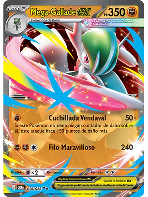 POKÉMON TCG MEGA GALLADE EX CRI 048/086 ME04 CHAOS RISING DOUBLE RARE ESPAÑOL