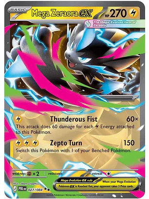 POKÉMON TCG MEGA ZERAORA PBL 027/0848 ME05 PITCH BLACK DOUBLE RARE INGLÉS
